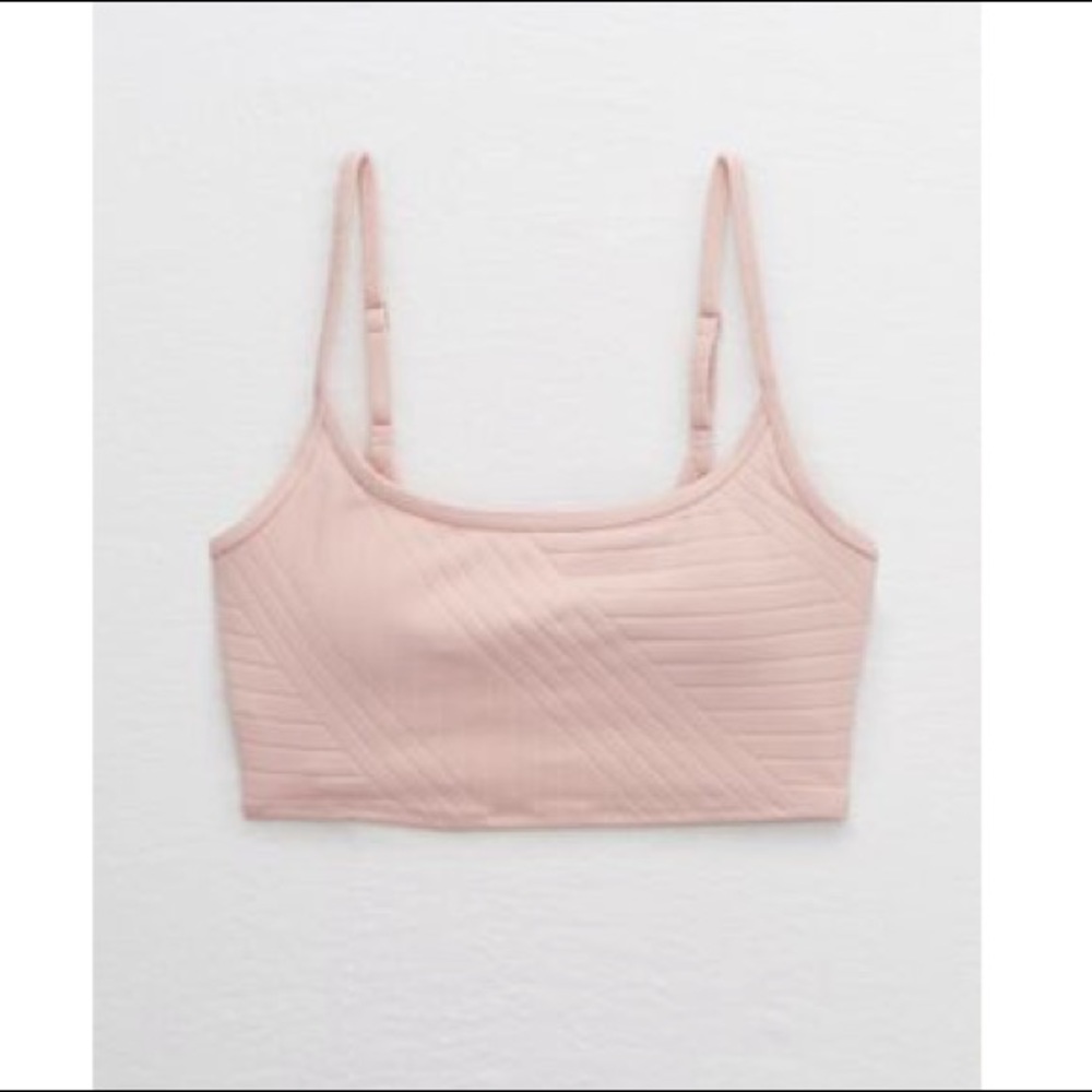 Aerie xo ribbed longline scoop bikini top